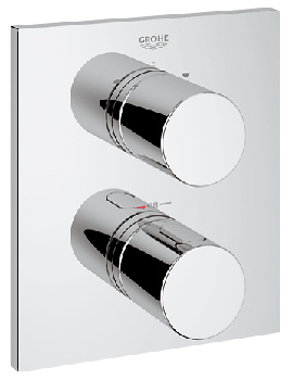 Grohe&nbsp;Grohe Cosmo Thermostat Shower Valve With Diverter Square Trim