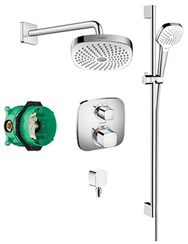Hansgrohe&nbsp;Soft Cube Valve with Croma Select S 180 Overhead And Rail Kit - 88101280
