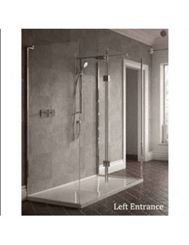 Matki&nbsp;Boutique Three-Sided Walk-In Shower with Fixed Panel and Integrated Brassware and Tray NWST