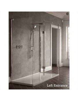 Matki&nbsp;Boutique Three-Sided Walk-In Shower with Hinge Panel and Brassware - NWST