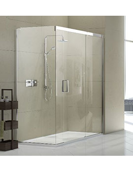 EauZone Sliding Door With Fixed Panels And Side Panel For Corner