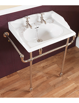 Silverdale Traditional&nbsp;Victorian 635mm Wash Basin With Stand and Towel Rail