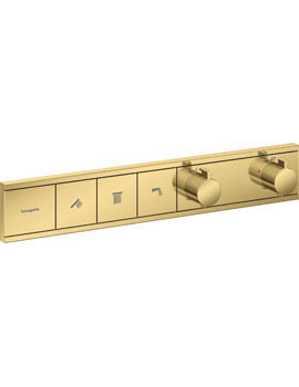 RainSelect Thermostat for concealed installation for 3 functions polished gold-optic - 15381990