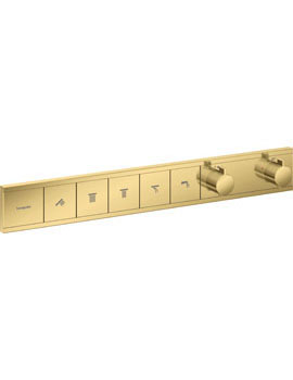 RainSelect Thermostat for concealed installation for 5 functions polished gold-optic - 15384990