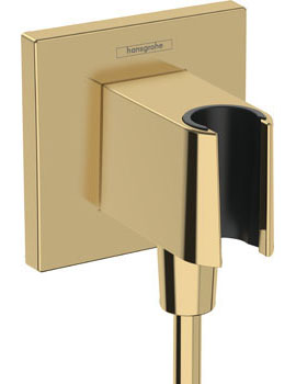 Hansgrohe FixFit E Wall outlet with shower holder polished gold-optic - 26889990