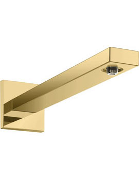Shower arm E 39 cm with rectangular shaft polished gold-optic - 27694990
