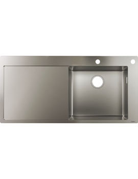 S71 S717-F450 Built-in sink 450 with drainer stainless steel - 43307800