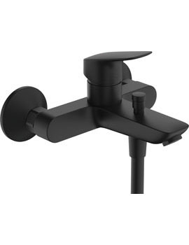 Logis Single lever manual bath mixer for exposed installation with 2 flow rates matt black - 7140167
