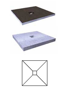 Elements Square Shower Trays with Centre Drain - 40mm