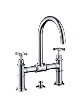 Axor Montreux two handle basin mixer 220 with pop-up waste set chrome 16510000