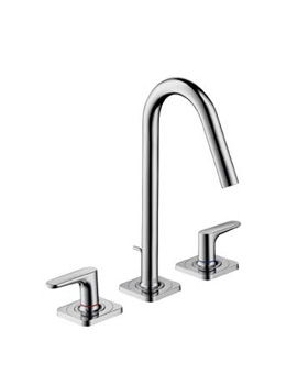 Axor Citterio M three hole basin mixer with escutcheons with pop-up waste set 34133000