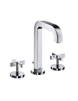 Axor Citterio three hole basin mixer 170 with escutcheons and cross handles with pop-up wa
