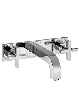Axor Citterio concealed three hole basin mixer with plate and cross handles projection: 22