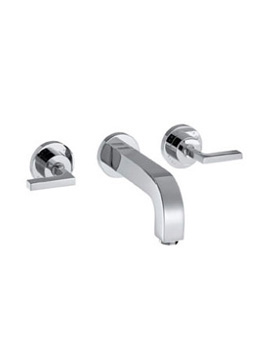 Axor Axor Citterio concealed three hole basin mixer with escutcheons & lever handles projection