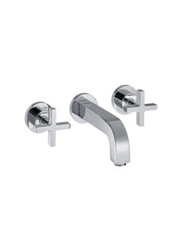 Axor Citterio concealed three hole basin mixer with escutcheons & cross handles projection