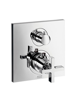 Axor Citterio thermostatic mixer with shut-off/diverter valve with cross handle 39725000
