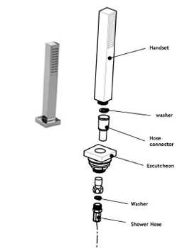 Cifial Quadrado Deck Shower Set