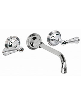 Cifial Asbury 3 Hole Wall Basin Mixer With Crystal Lever - 31110AB.U