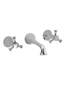 Brookhaven 3 Hole Wall Basin Mixer Cross Handle- 31111BS.U