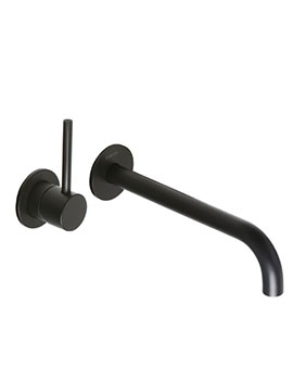 Cifial Black 2 Hole Wall Basin Mixer LEFT Side Valve Without Plate - 32405MI-614.U