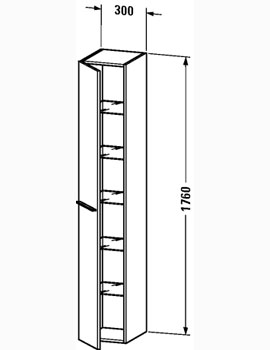 Duravit X-Large 300 x 358mm Tall Cabinet