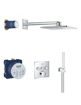 Grohe Grohtherm SmartControl Square Shower Set with 3 Valve - 34712000
