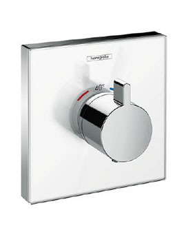Hansgrohe Glass White Thermostatic Mixer Highflow For Concealed Installation - 15734400