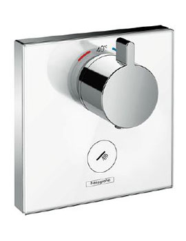 Hansgrohe Glass White Thermostatic Mixer Highflow For Concealed Installation For Multiple Outlets