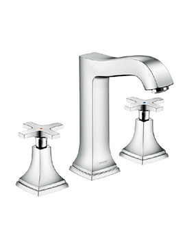 Hansgrohe Metropol Classic 3-Hole Basin Mixer 160 With Cross Handle With Pop-Up Waste - 31307000