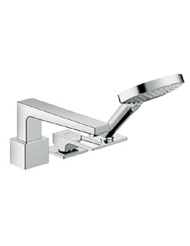 Hansgrohe 195mm Spout 3-hole rim-mounted single lever bath mixer with loop handle - 74551000