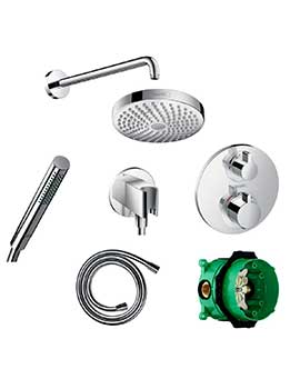 Round valve with Croma Select (180) overhead and Baton hand shower - 88101008