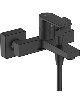 Vernis Shape Single lever bath mixer for exposed installation Matt Black - 71450670