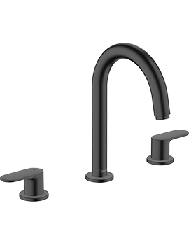 Vernis Blend 3-hole basin mixer with pop-up waste set Matt Black - 71553670