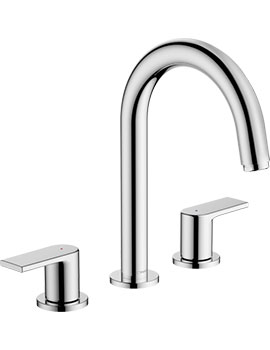 Vernis Shape 3-hole basin mixer with pop-up waste set Chrome - 71563000