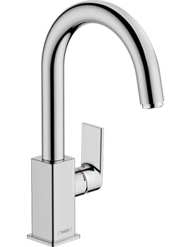 Vernis Shape Single lever basin mixer with swivel spout and pop-up waste set Chrome - 71564000