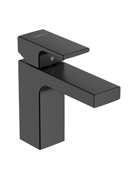 Vernis Shape Single lever basin mixer 100 CoolStart with pop-up waste set Matt Black - 71594670