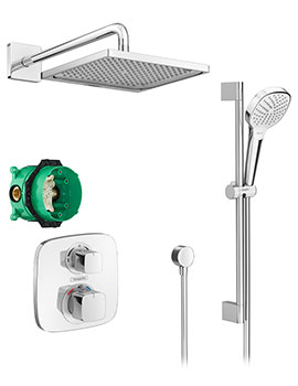 Ecostat E Square Complete Shower Set with Shower Slider Rail Kit - 88102003