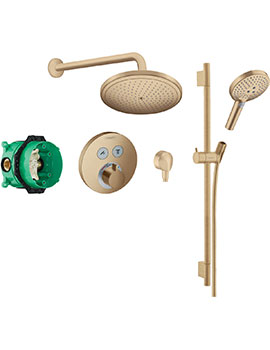 Hansgrohe Round Select Concealed Shower Pack 280 with Rail Kit - Brushed Bronze