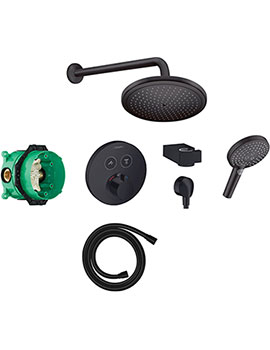 Hansgrohe Round Select Concealed Shower Pack 280 -  Matt Black