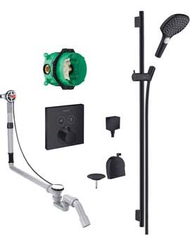 Square Select concealed valve with Raindance Select rail kit and Exafill MB