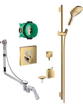 Square Select concealed valve with Raindance Select rail kit and Exafill PGO