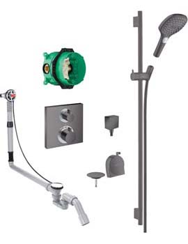 Square concealed valve with Raindance Select rail kit and Exafill BBC