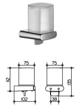 Keuco Elegance Lotion Dispenser with Acrylic cup