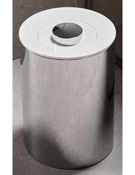 Keuco Collection Plan Waste Bin In Polished Stainless Steel/White - 04989