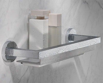 Edition 90 Shower Shelf With Integrated Glass Wiper - 19059