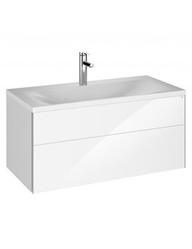 Keuco Royal Reflex 1000mm Basin With 1 Drawer Vanity Unit in White High Gloss - 39604210100