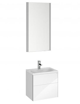 Royal Reflex 500 Basin With Vanity Unit And LED Mirror in White High Gloss - 3960121110