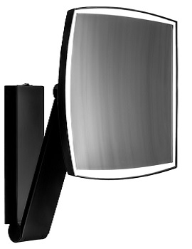 Keuco iLook Move Black Matt Cosmetic Switch Mirror 1 Light Colour - Square