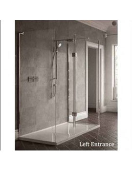 Matki Boutique Three-Sided Walk-In Shower with Fixed Panel and Integrated Brassware and Tray NWST  By Matki