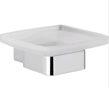 Horizon Frosted Glass Soap Dish and Holder